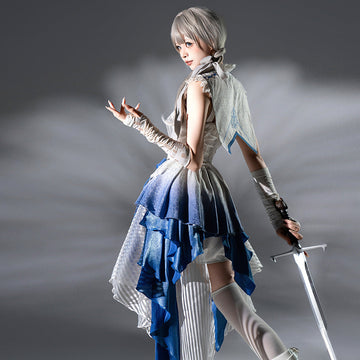 Teased Original Blue Keel Lolita Female Lolita Shawl Sling Skirt Shorts Everyday Sweet Suit 7209